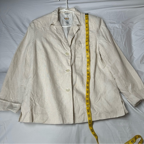 Talbots Cream Irish Linen Blazer Size 12 - Picture 8 of 10